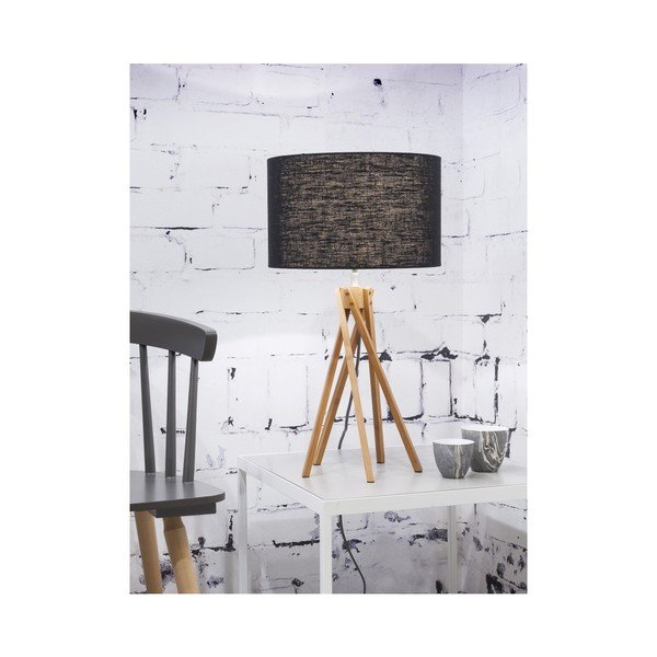 Настолна лампа с черен абажур и бамбукова конструкция Kilimanjaro - Good&Mojo-image-1