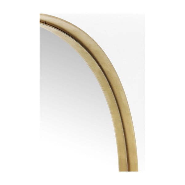 Kulaté zrcadlo s rámem v mosazné barvě Kare Design Round Curve, ⌀ 100 cm-image-2