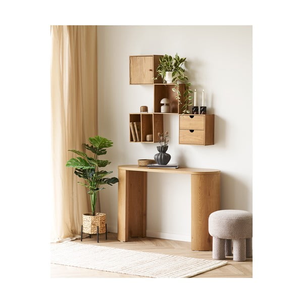 На няколко нива стенен рафт от масивен дъб в естествен цвят 18 cm Townsville – House Nordic-image-1