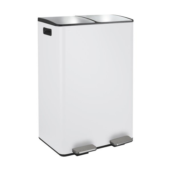 Стоманено кошче за боклук 2x30 l за рециклиране с педал в матово бял цвят   Aliya – Spirella