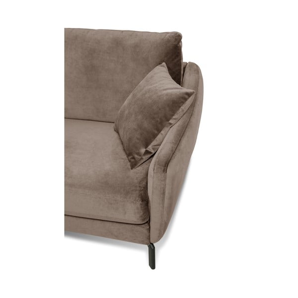 Ъглов диван от кадифе в кафяво-бежово (ляв ъгъл) Magic - Scandic-image-4