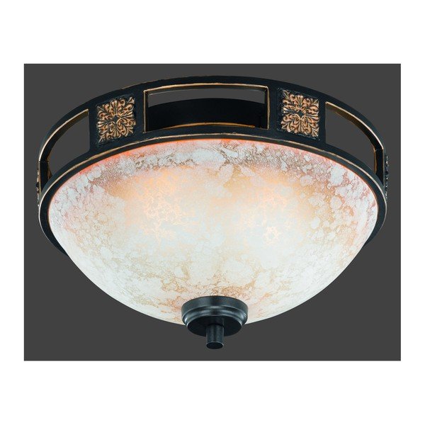 Черно осветително тяло за таван със стъклен абажур ø 33 cm Quinta – Trio-image-2