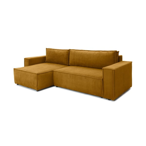 Горчица Жълт велур Променлив диван ъглов разтегателен диван Bowie - Bonami Selection-image-3
