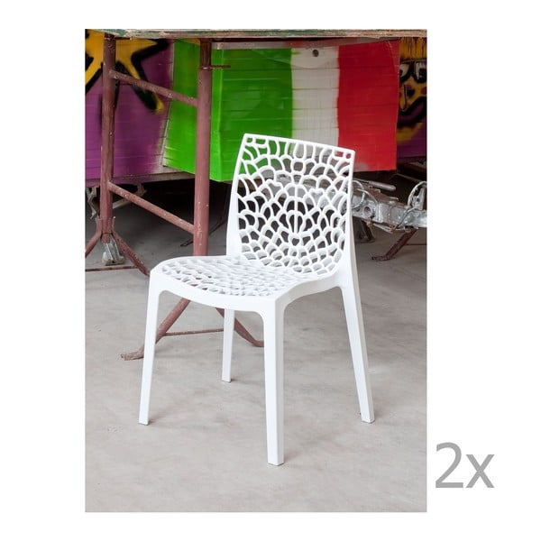 Sada 2 bílých jídelních židlí Castagnetti Apollonia