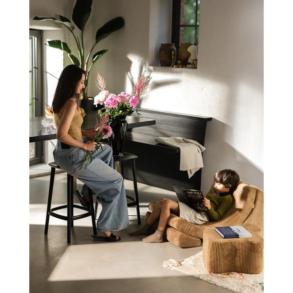 Кафяв детски пуф от рипсено кадифе Cloud – Wigiwama-image-4