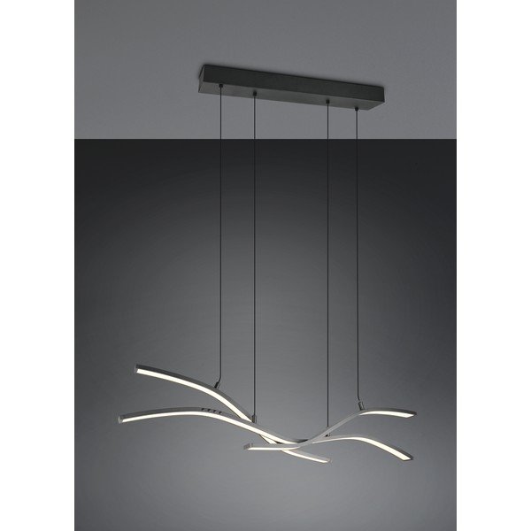 Матово черно метално LED висящо осветително тяло с дистанционно управление/затъмняващо се Spider – Trio Select-image-3