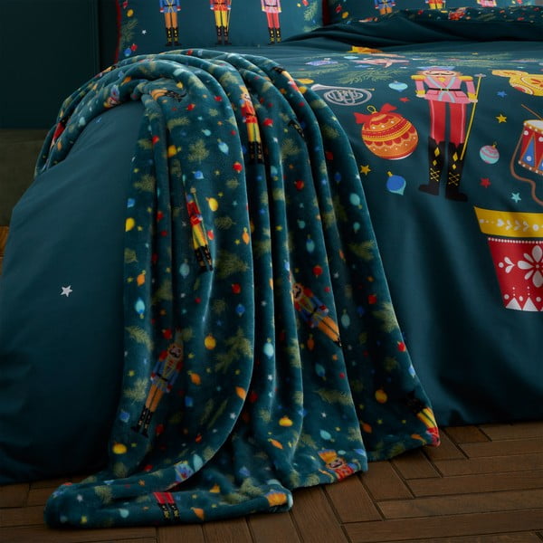 Одеяло с коледен мотив от микроплюш 130x170 cm Nutcracker - Catherine Lansfield