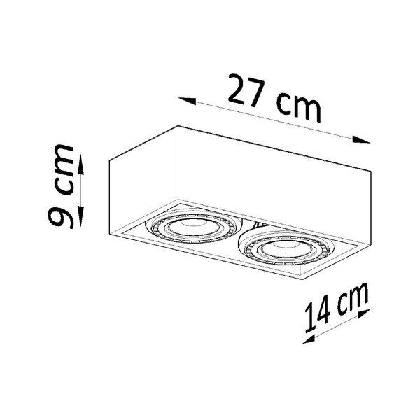 Сиво осветително тяло за таван 14x27 cm Postiga – Sollux-image-3