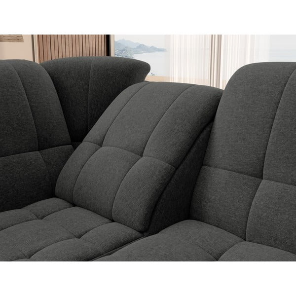 Тъмносив разтегателен ъглов диван с място за съхранение (ляв ъгъл L форма) Sado – ELTAP-image-1