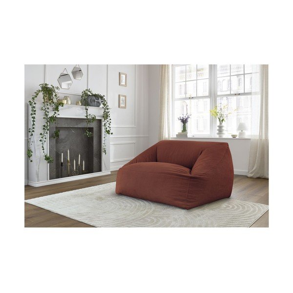 Оранжев пуф от рипсено кадифе Lilibet – Bobochic Paris-image-1