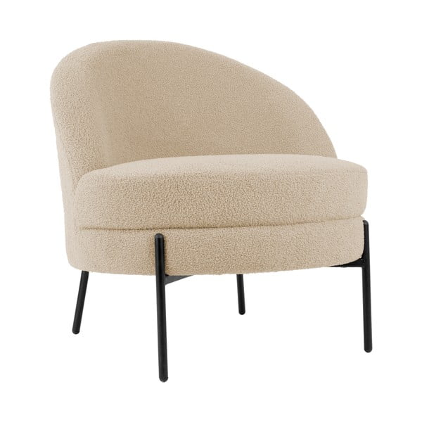 Бежово кресло от плат букле Noble – Leitmotiv