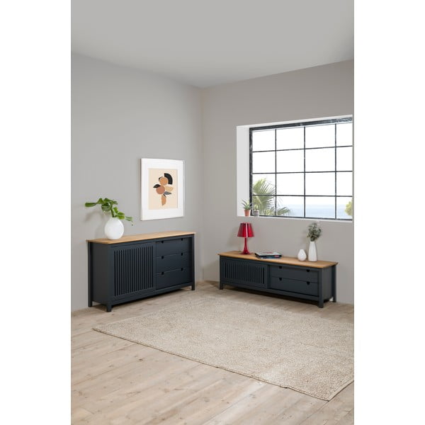 Сива дървена маса за телевизор Bruna - Marckeric-image-1