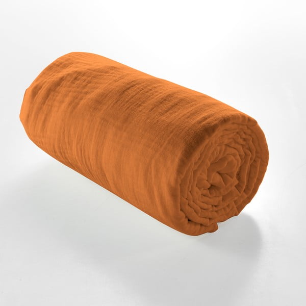 Оранжев/кафяв муселинов чаршаф 160x200 cm Angelia – douceur d'intérieur-image-2