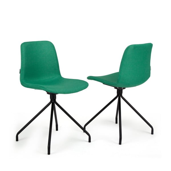 Комплект от 2 зелени стола Forett X - Garageeight