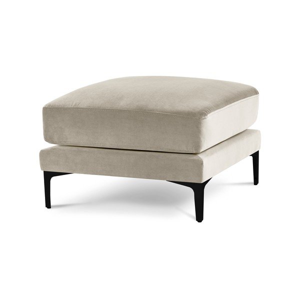 Бежово кадифено столче за крака Harmony - Kooko Home-image-2