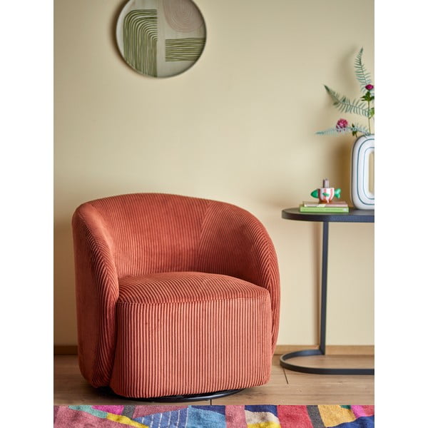 Оранжево кресло от рипсено кадифе Pradi – Bloomingville-image-1
