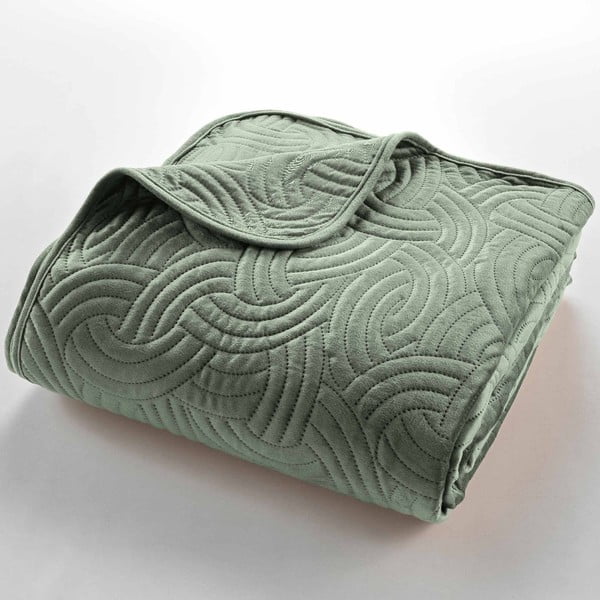 Зелено комплект шалте и калъфка за възглавница 240x260 cm Solange – douceur d'intérieur