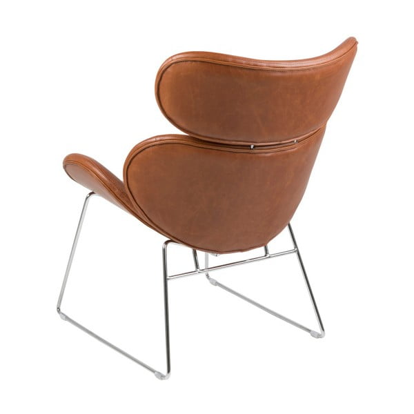 Кафяв фотьойл от изкуствена кожа Cazar - Actona-image-1