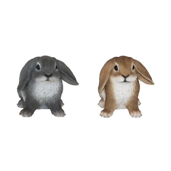 Sada 2 dekorativních sošek Esschert Design Králík Ušatý, výška 14,6 cm