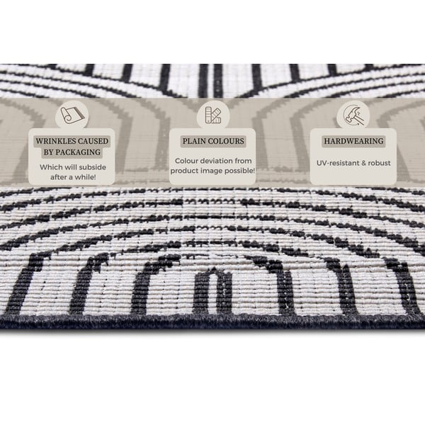 Черно-бял външен килим 160x230 cm Pangli Black – Hanse Home-image-4