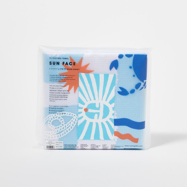 Синя плажна кърпа , 175 x 90 cm Sun Face - Sunnylife-image-4