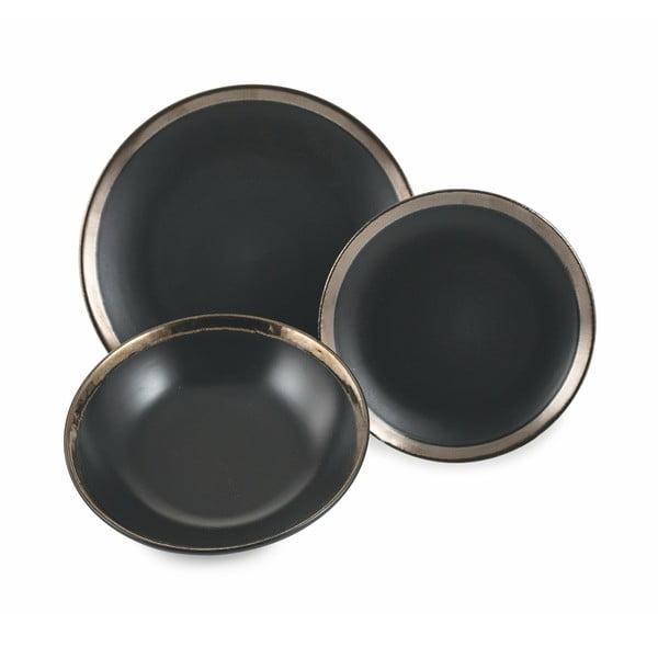 Комплект от 18 части от черна каменна керамика Villa d'Este Naima - Villa d'Este-image-2