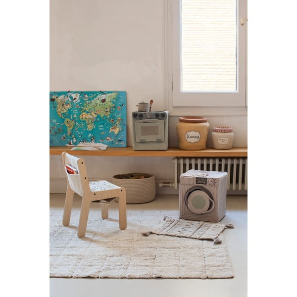 Кремав ръчно изработен памучен килим подходящ за пране 120x160 cm Mosaic – Lorena Canals-image-4