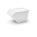 Бяла пластмасова кутия за съхранение с капак 55x39x32 cm All In Box – KIS