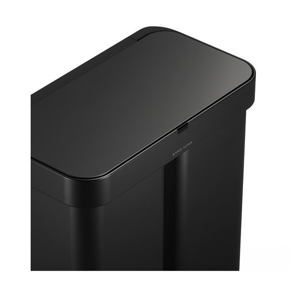Черно стоманено кошче за боклук 34+24 l за рециклиране/безконтактно Dual Sensor – simplehuman-image-1