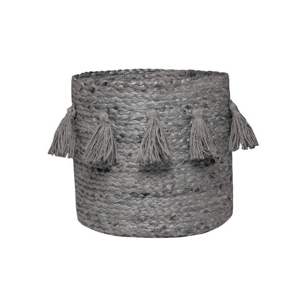 Šedý ručně tkaný box z konopného vlákna Nattiot, ∅ 30 cm-image-1
