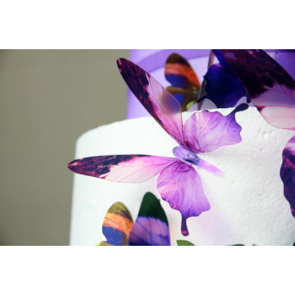 Sada 18 adhezivních 3D samolepek Ambiance Butterflies Purple