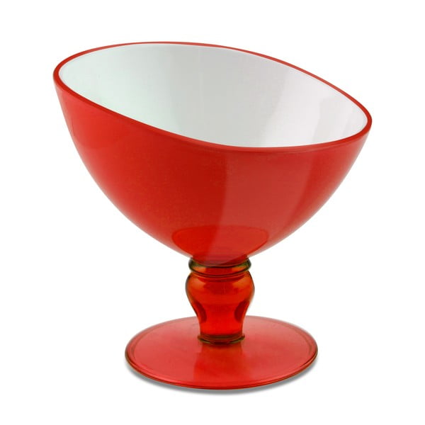Červený pohár na dezert Vialli Design Livio, 180 ml