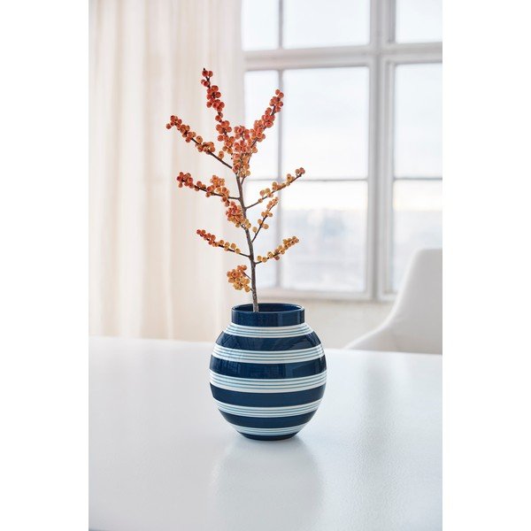 Тъмносиньо-бяла керамична ваза Nuovo, височина 20,5 cm Omaggio - Kähler Design-image-3