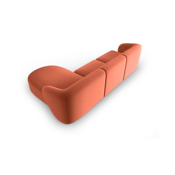 Розов кадифен ъглов диван (десен ъгъл) Paolo – Milo Casa-image-3