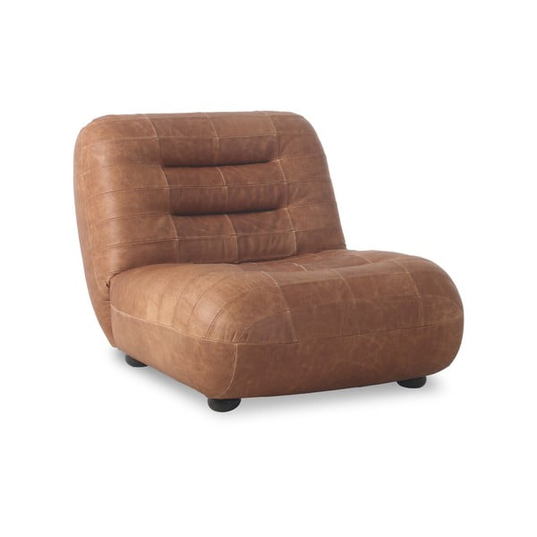 Кожено кресло в цвят кафяв коняк Wyatt – Dutchbone