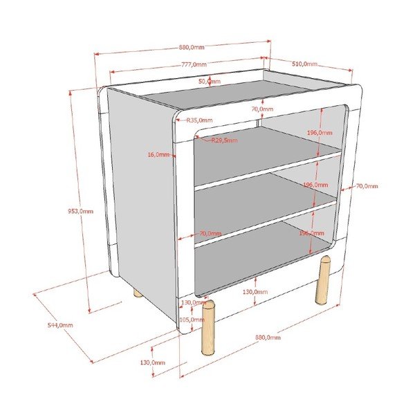 Бял детски скрин с маса за преповиване 88x95x57 cm Smile – Vipack-image-2