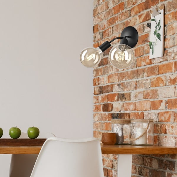 Черна стенна лампа Viggo – LAMKUR-image-1