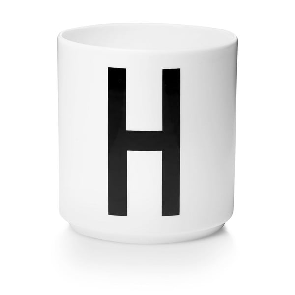 Бяла порцеланова чаша Personal H A-Z - Design Letters