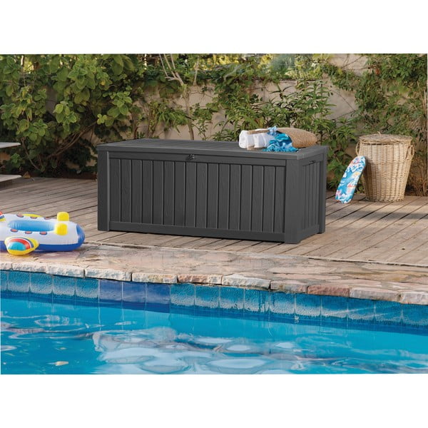 Антрацитна пластмасова градинска кутия за съхранение Rockwood – Keter-image-3