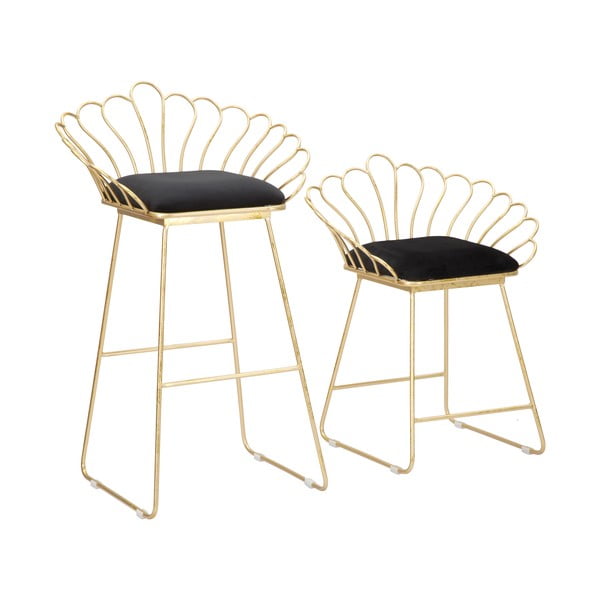 Комплект от 2 бар стола в златисто и черно - Mauro Ferretti