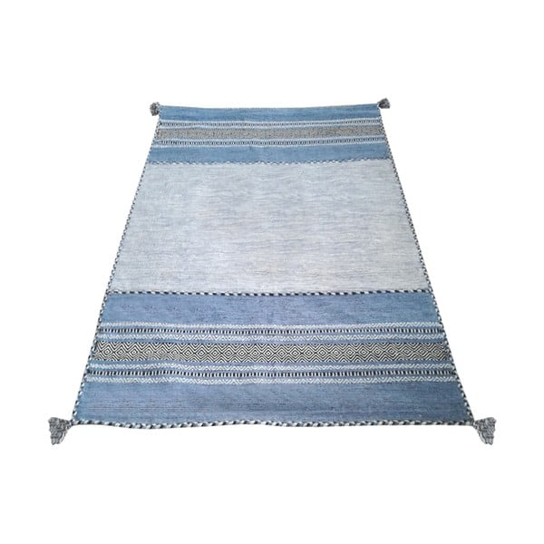 Синьо-сив памучен килим , 60 x 200 cm Antique Kilim - Webtappeti