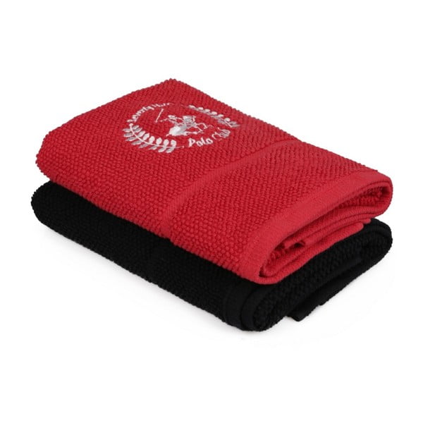 Комплект червени и черни кърпи , 100 x 50 cm - Beverly Hills Polo Club