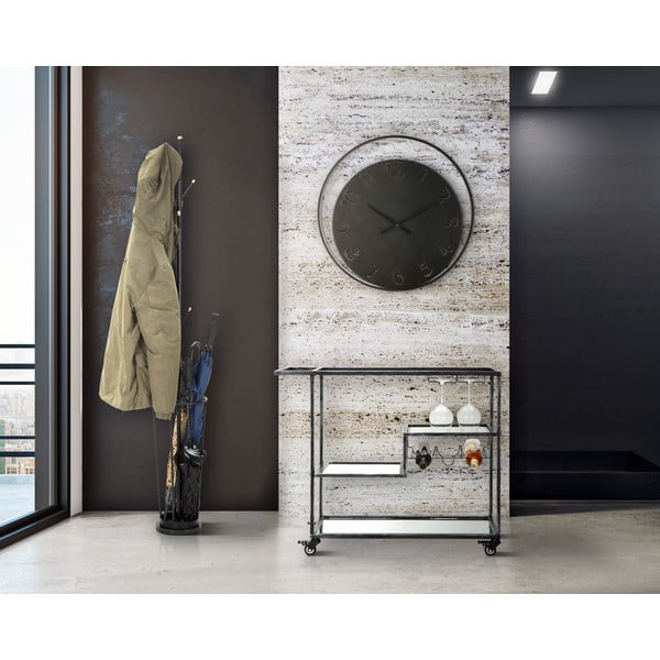 Черен стенен часовник Circle, ⌀ 60 cm - Mauro Ferretti-image-1