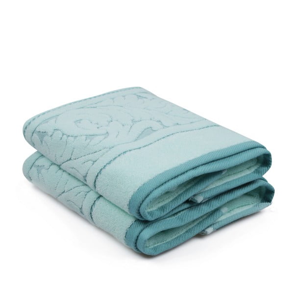 Комплект от 2 ментовозелени памучни кърпи Sultan, 50 x 90 cm - Foutastic