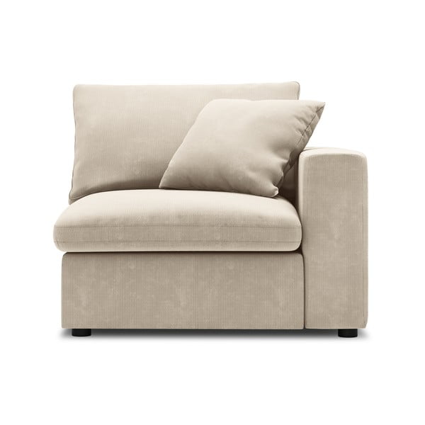 Бежова ъглова част на модулен диван от велур Galaxy, десен ъгъл - Windsor & Co Sofas