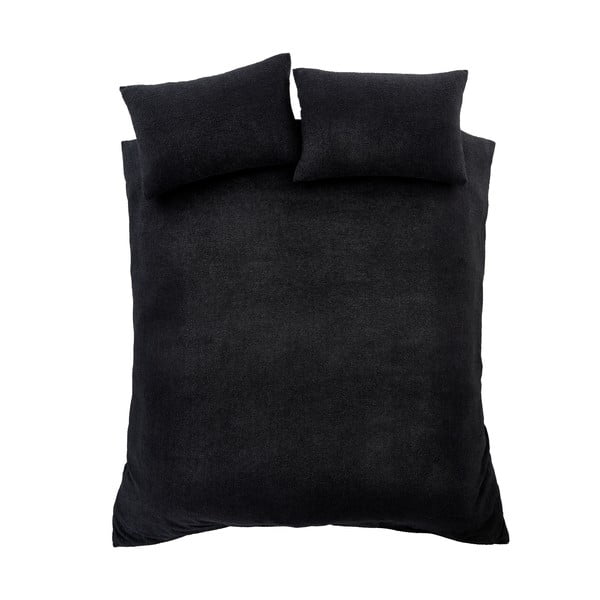 Черно двойно /удължено спално бельо от букле 230x220 cm Cosy Boucle – Catherine Lansfield-image-2