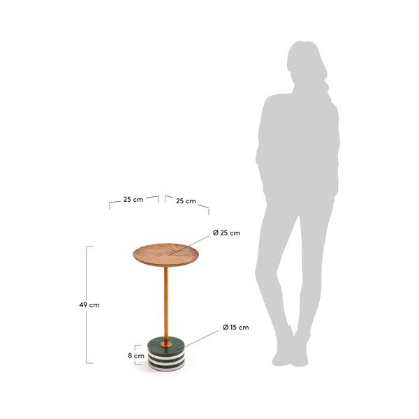Kulatý odkládací stolek z mangového dřeva La Forma Lleyton, výška 25 cm-image-4