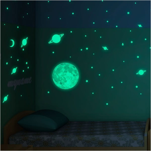 Комплект стикери за стена "Луна, малки звезди и планети - Ambiance