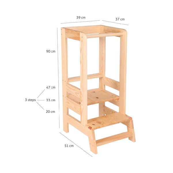 MeowBaby Дървена детска кухненска табуретка - Meowbaby-image-1