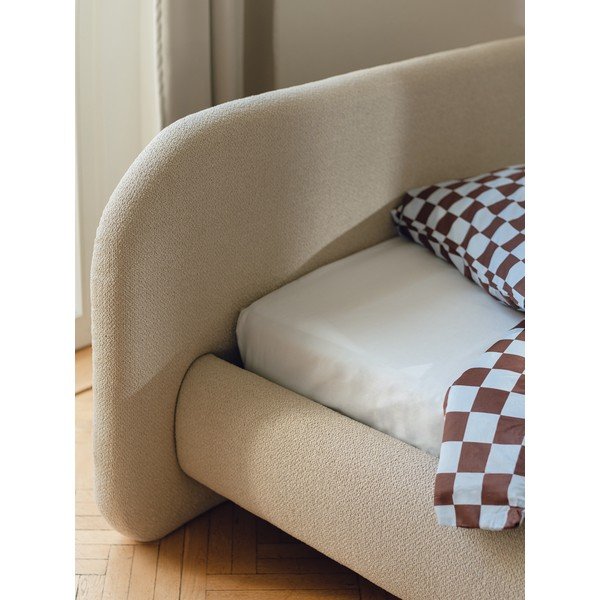 Светлосин еластичен памучен чаршаф 180x200 cm Oba – noo.ma-image-2